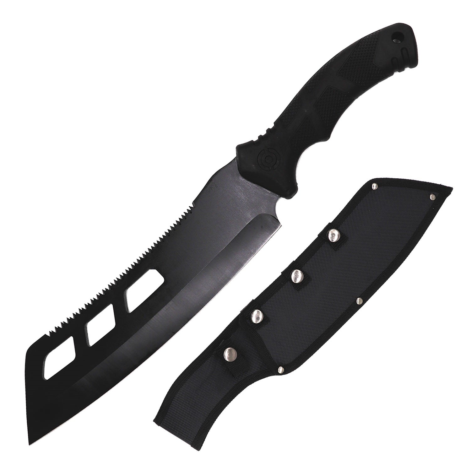 Day Zero Survival 15.75" Cleaver Fixed Blade Machete Knife with Survival Kit