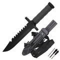 Day Zero Survival 12.5" Tactical Survival Fixed Blade Hunting Knife with Fire Starter