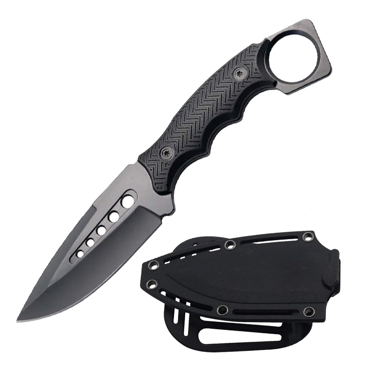 Day Zero Survival 8.5" Fixed Blade Tactical Hunting Knife with ABS Belt Loop Sheath