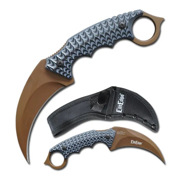 Day Zero Survival 9.25" Tactical Karambit Fixed Blade Knife – G10 Handle