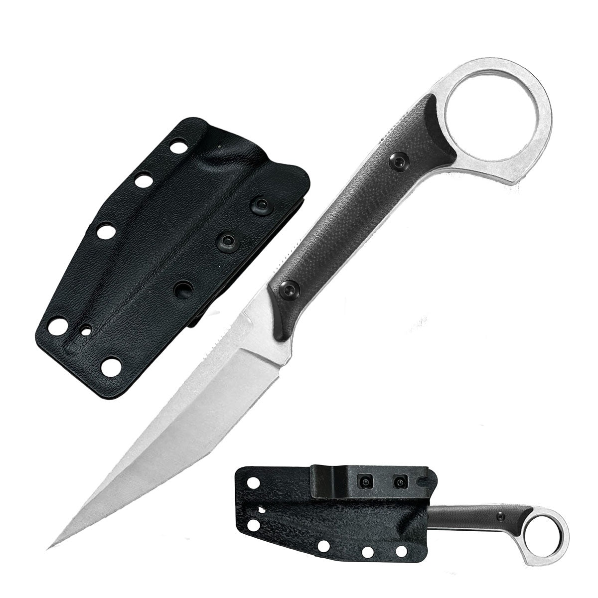 Day Zero Survival EDC Karambit Fixed Blade Knife with Kydex Sheath – Multiple Styles