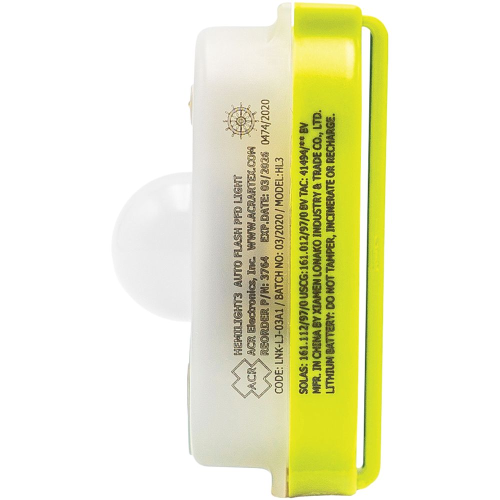 ACR Auto HemiLight 3 Water-Activated Life Jacket Survival Light