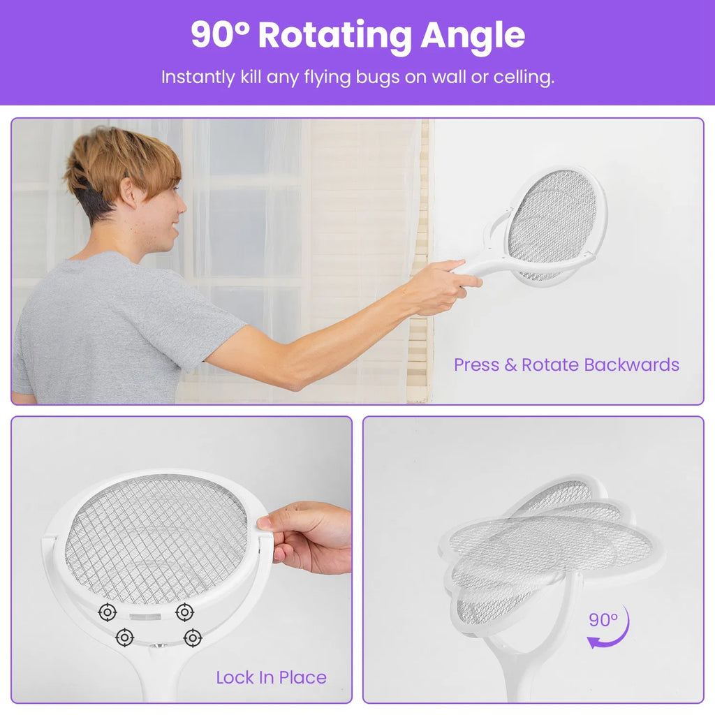 3-in-1 Rechargeable Electric Bug Zapper Racket