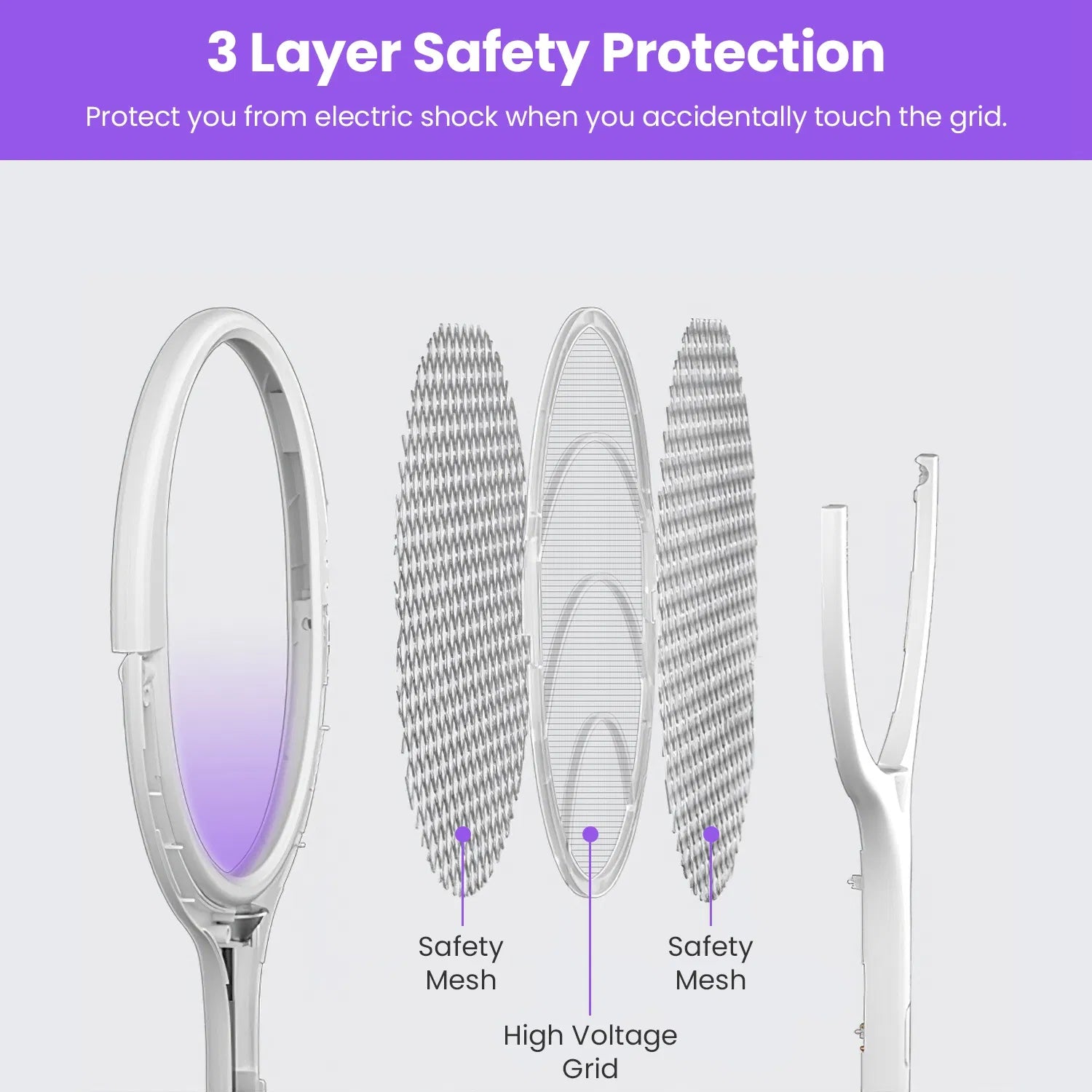 3-in-1 Rechargeable Electric Bug Zapper Racket