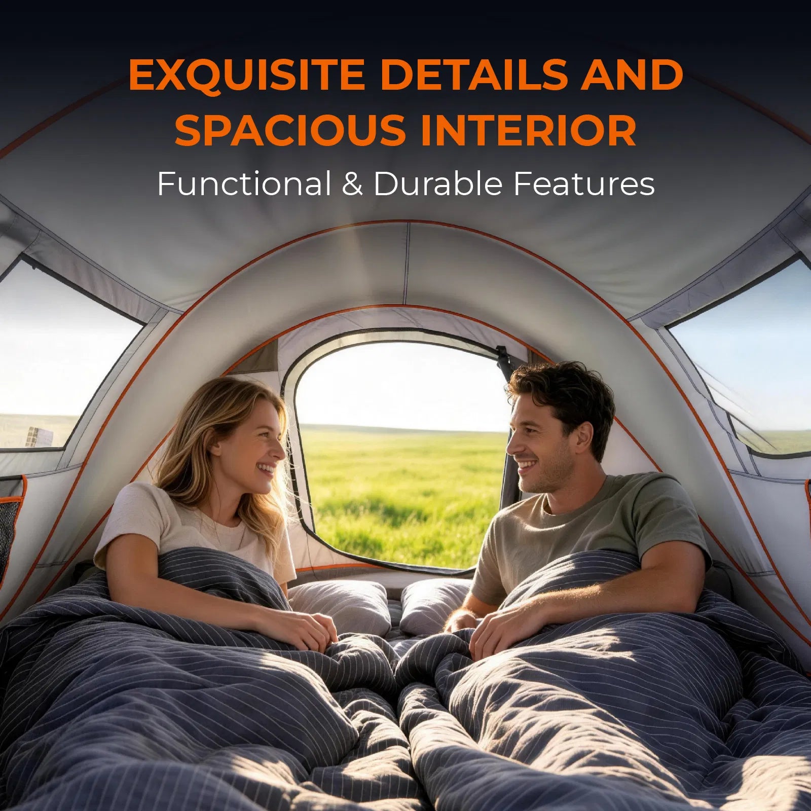 3–4 Person Instant Pop-Up Camping Tent with Front Awning