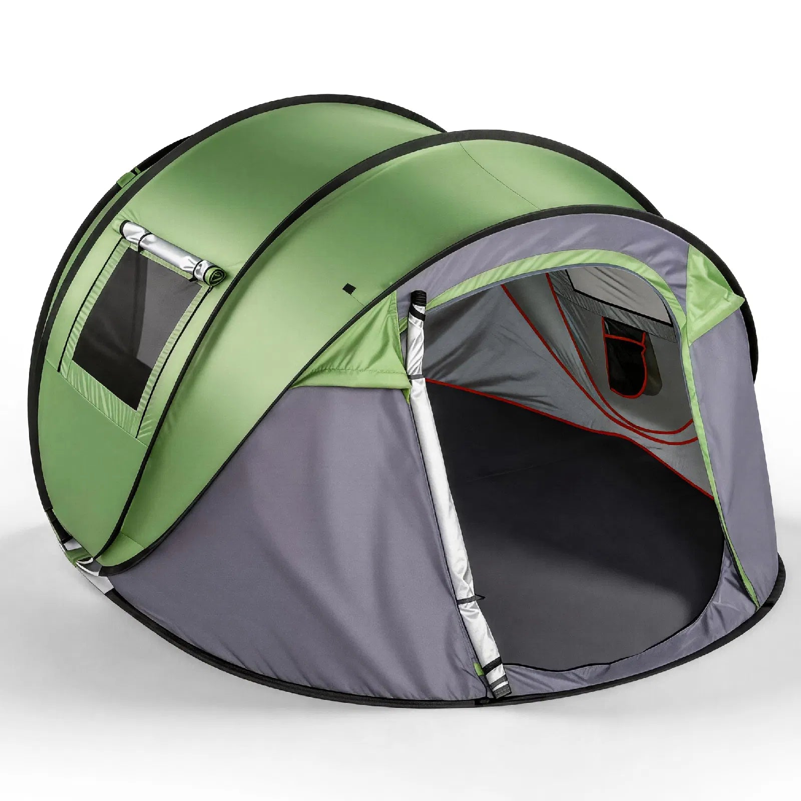 3–4 Person Instant Pop-Up Camping Tent with Front Awning