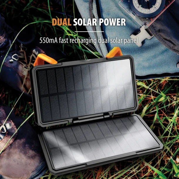 ToughTested Switchback 10,000mAh Dual-Solar Power Bank & 550-Lumen Light
