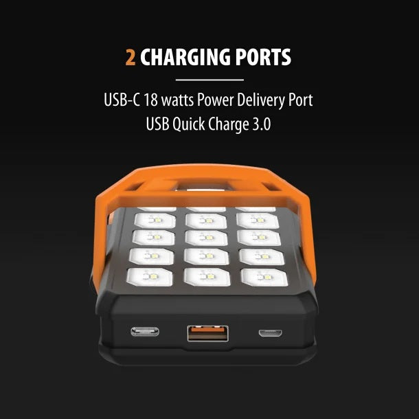ToughTested Switchback 10,000mAh Dual-Solar Power Bank & 550-Lumen Light