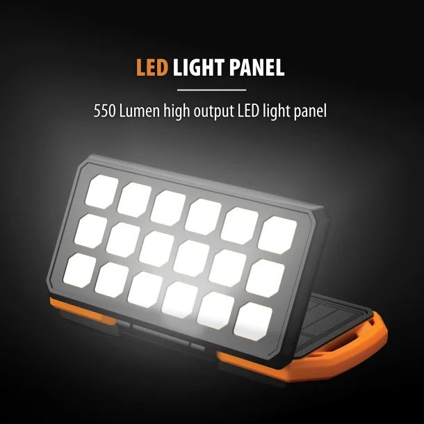 ToughTested Switchback 10,000mAh Dual-Solar Power Bank & 550-Lumen Light