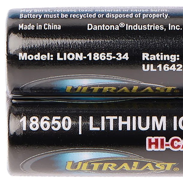 Ultralast UL1865-34-1P 18650 Rechargeable Li-Ion Battery – 3.7V 3,400mAh (Available in 1 Pack & 2 Pack)