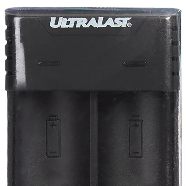 Ultralast UL1865K-26 18650 Lithium-Ion Charger & Battery Combo Kit – Dual-Slot Charger with Two 18650 Batteries