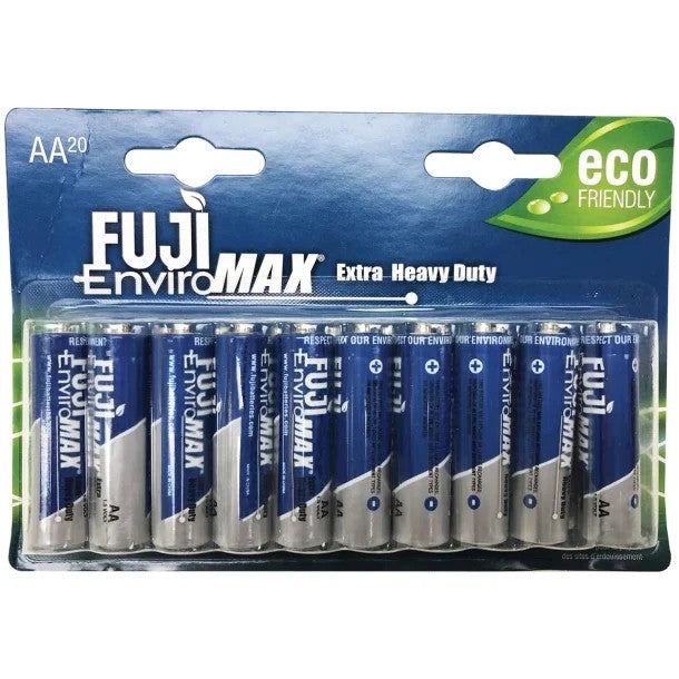 FUJI ENVIROMAX 3300BP20 EnviroMax AA Extra Heavy-Duty Carbon Zinc Batteries – 1.5V, 20 Pack