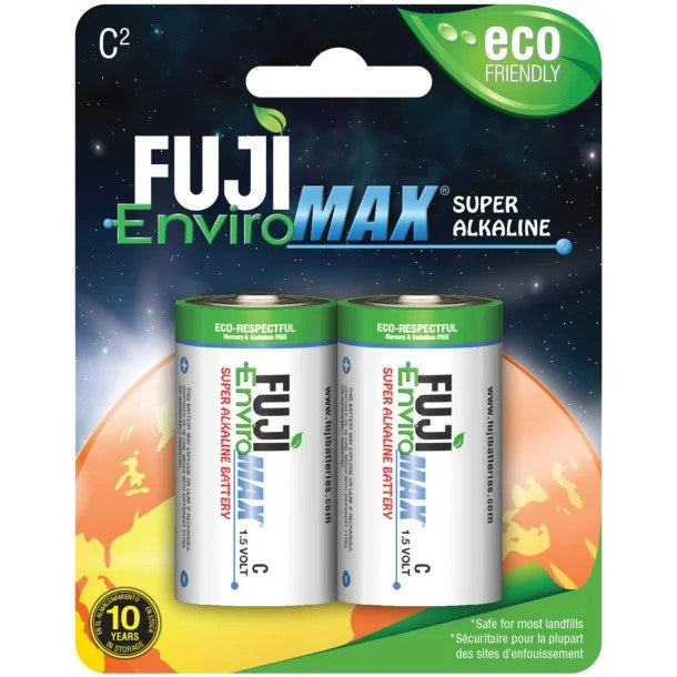 FUJI ENVIROMAX 4200BP2 EnviroMax C Super Alkaline Batteries – 1.5V, 2 Pack