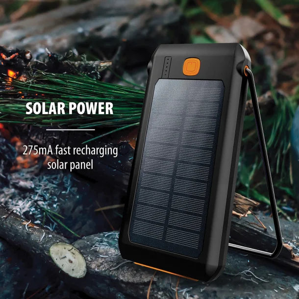 ToughTested 10,000mAh Solar Power Bank & 550-Lumen LED Light