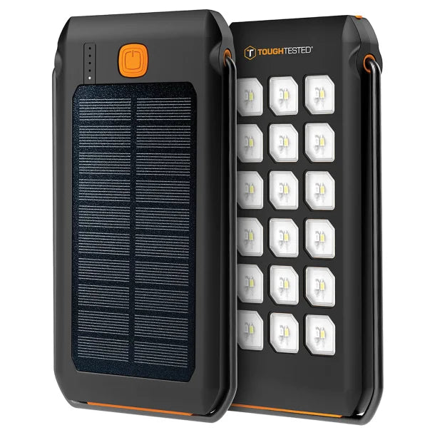 ToughTested 10,000mAh Solar Power Bank & 550-Lumen LED Light
