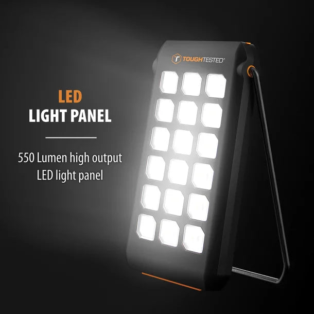 ToughTested 10,000mAh Solar Power Bank & 550-Lumen LED Light