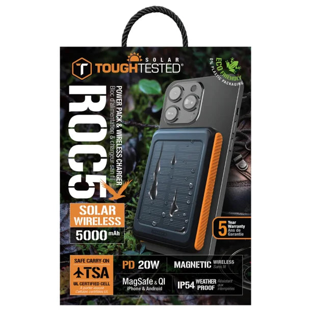 ToughTested ROC 5 5,000mAh MagSafe Solar Wireless Power Bank