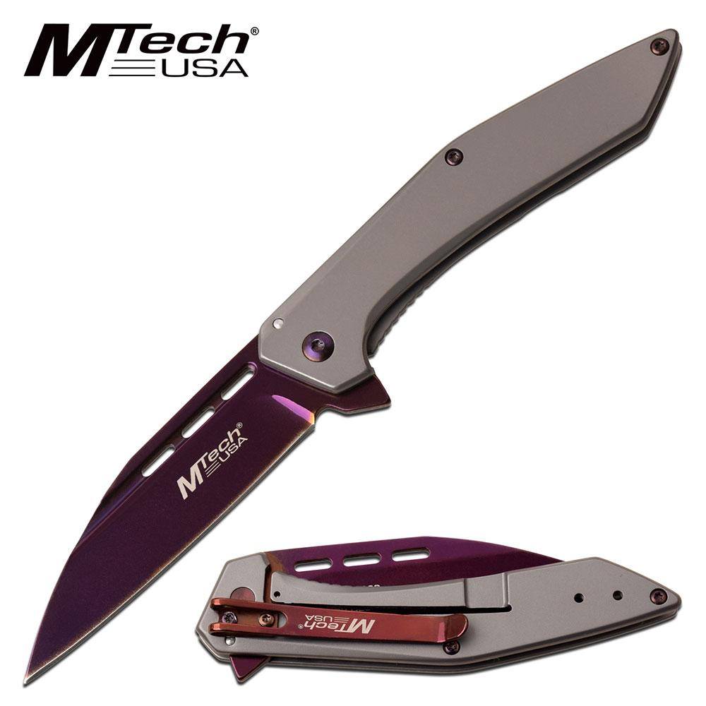 Grey Stainless Steel Manual Folding Pocket Knife 7.75 Inch
