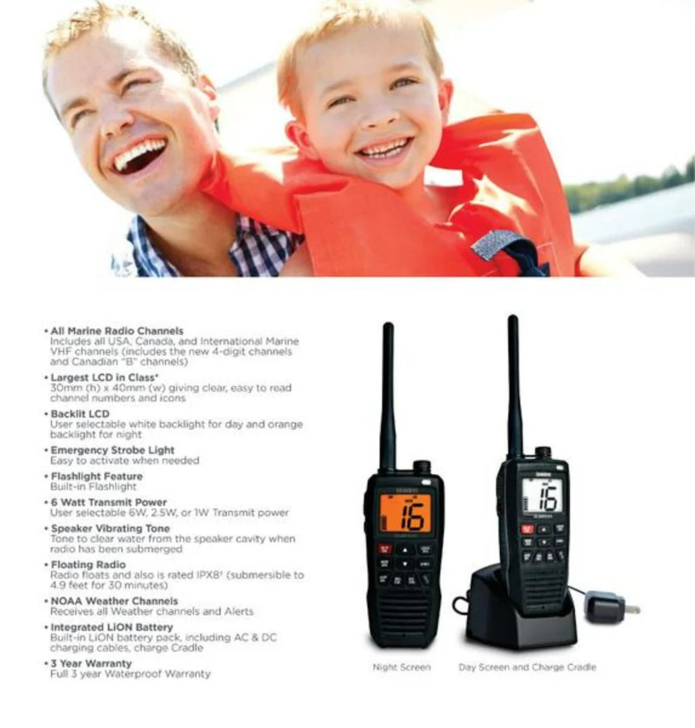 Uniden Atlantis 275 6W Floating Handheld Marine VHF Radio