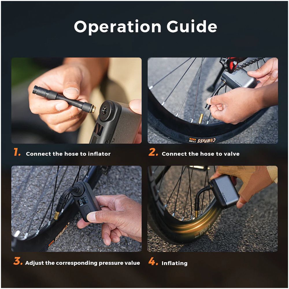 FLEXTAIL Tiny Bike Pump Pro Portable Electric Bike Pump – 120 PSI