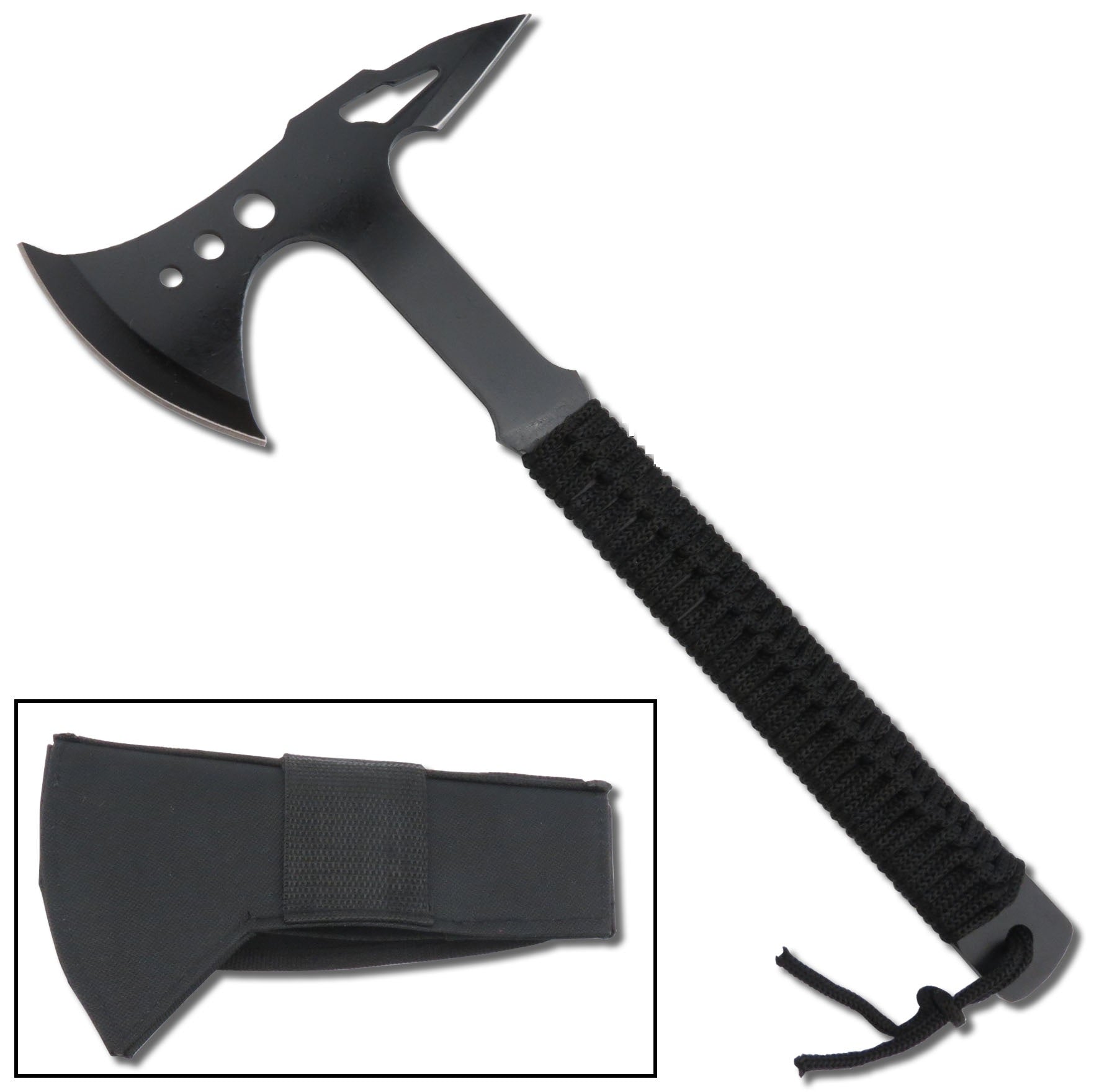 Day Zero Survival 15" Tactical Rescue Hatchet – Stainless Steel Survival Axe with Cord Wrapped Handle