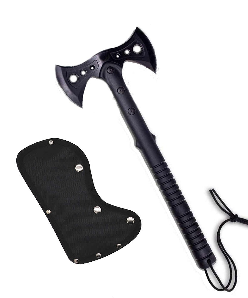 Day Zero Survival 15.5" Tactical Double Blade Tomahawk Axe – Black Throwing Hatchet