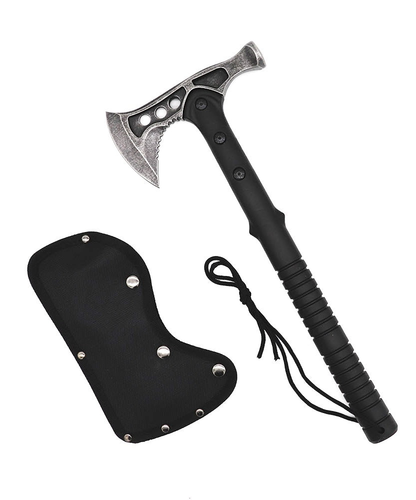 Day Zero Survival 15" Stonewash Tomahawk Battle Axe – Hunting & Camping Hatchet