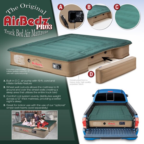 AirBedz Pro3 Truck Bed Air Mattress with Built-in DC Air Pump