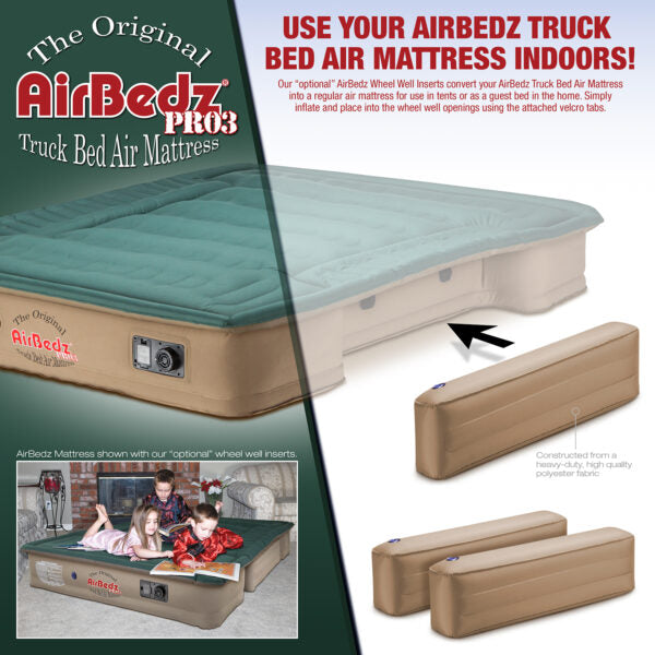 AirBedz Pro3 Inflatable Wheel Well Inserts – 300 Series (Green/Tan)