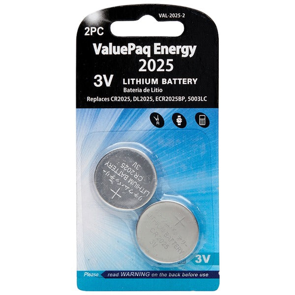 Dantona VAL-2025 ValuePaq Energy CR2025 3V Lithium Coin Cell Batteries – Available in 2 Pack & 5 Pack
