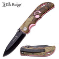 Elk Ridge Stonewall Green Camo Manual Folding Knife