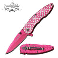 Femme Fatale SMOOCHES Assisted Open Pocket Knife Pink Blade Lips