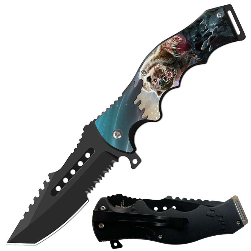 Day Zero Survival 8.5" CSGO-Inspired Spring Assisted Folding Pocket Knife – Multiple Wildlife & Patriotic Designs