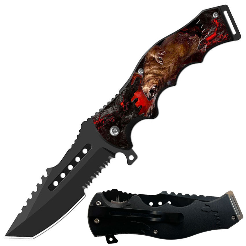 Day Zero Survival 8.5" CSGO-Inspired Spring Assisted Folding Pocket Knife – Multiple Wildlife & Patriotic Designs