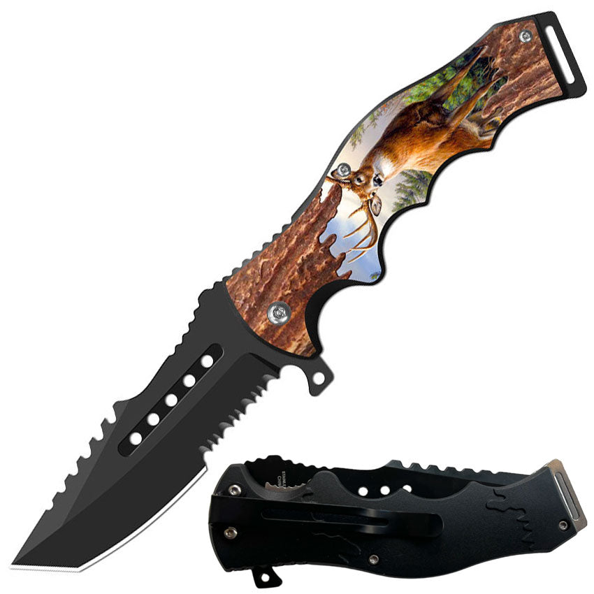 Day Zero Survival 8.5" CSGO-Inspired Spring Assisted Folding Pocket Knife – Multiple Wildlife & Patriotic Designs