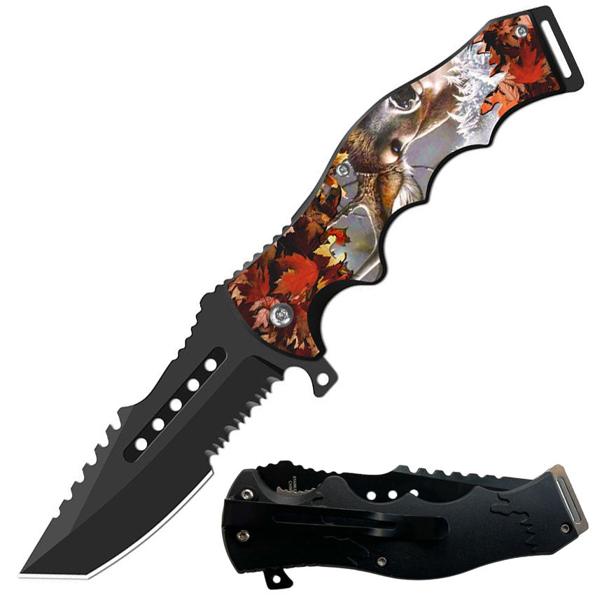 Day Zero Survival 8.5" CSGO-Inspired Spring Assisted Folding Pocket Knife – Multiple Wildlife & Patriotic Designs