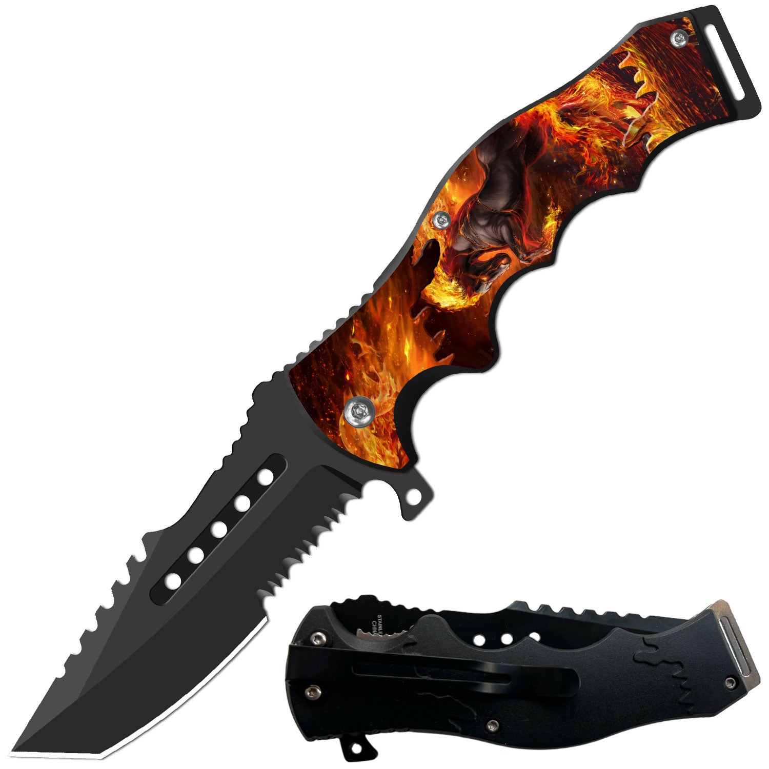 Day Zero Survival 8.5" CSGO-Inspired Spring Assisted Folding Pocket Knife – Multiple Wildlife & Patriotic Designs