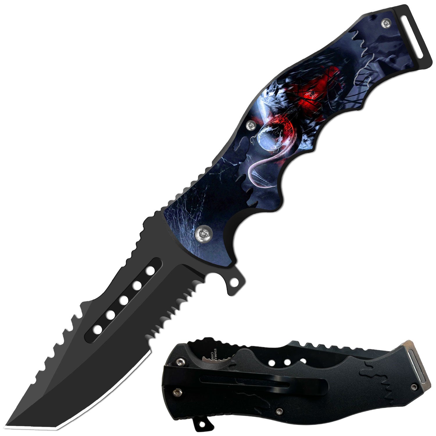 Day Zero Survival 8.5" CSGO-Inspired Spring Assisted Folding Pocket Knife – Multiple Wildlife & Patriotic Designs