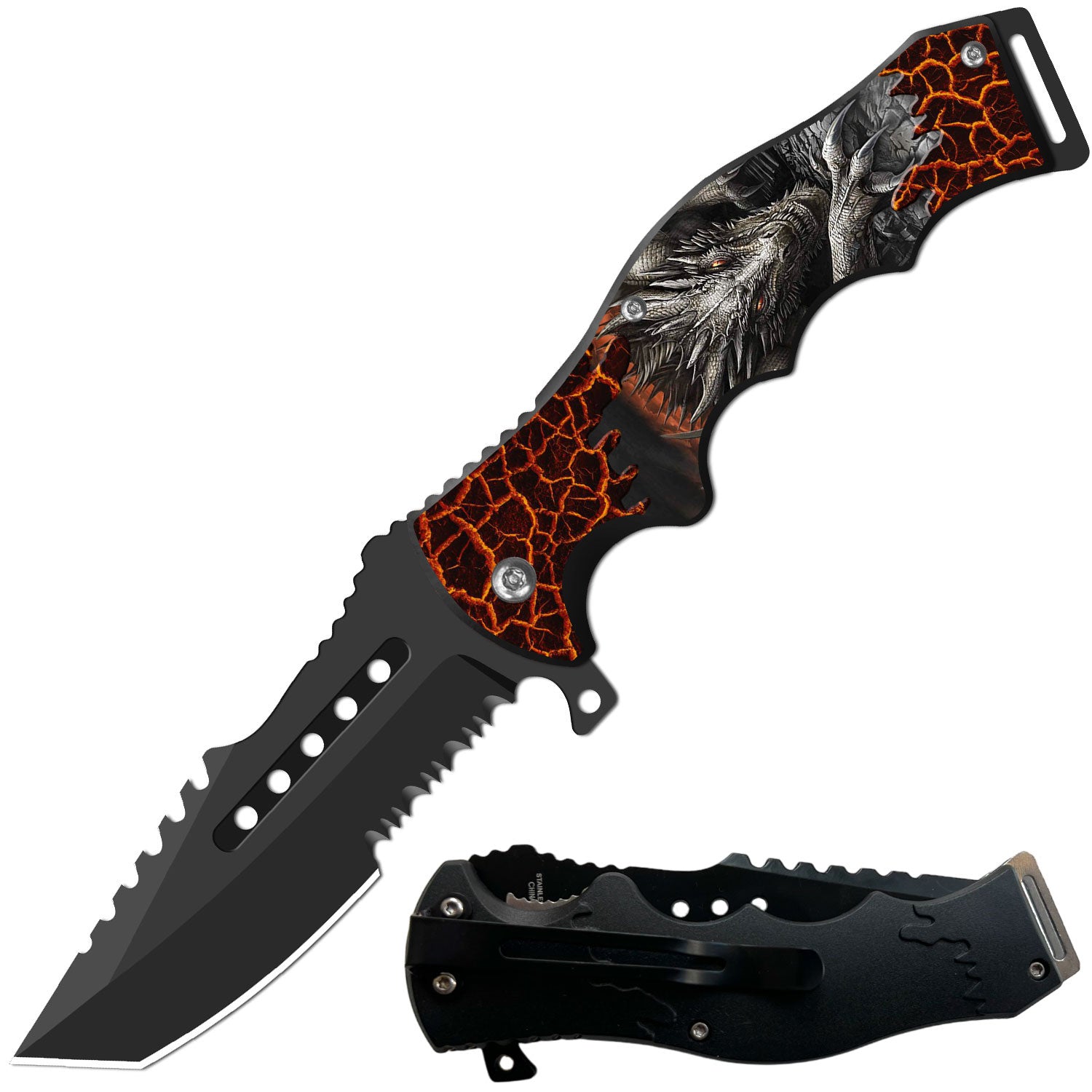 Day Zero Survival 8.5" CSGO-Inspired Spring Assisted Folding Pocket Knife – Multiple Wildlife & Patriotic Designs