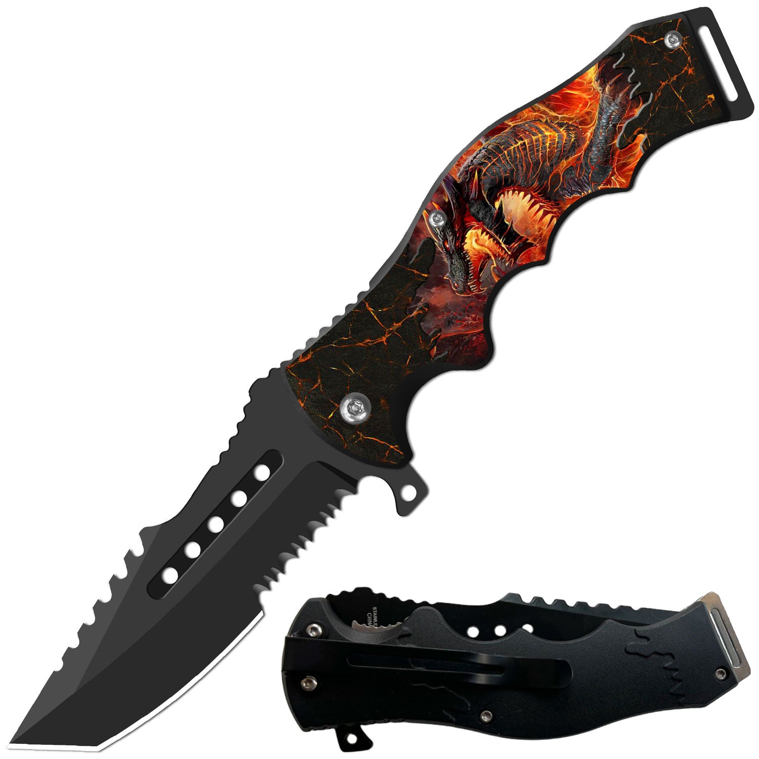 Day Zero Survival 8.5" CSGO-Inspired Spring Assisted Folding Pocket Knife – Multiple Wildlife & Patriotic Designs