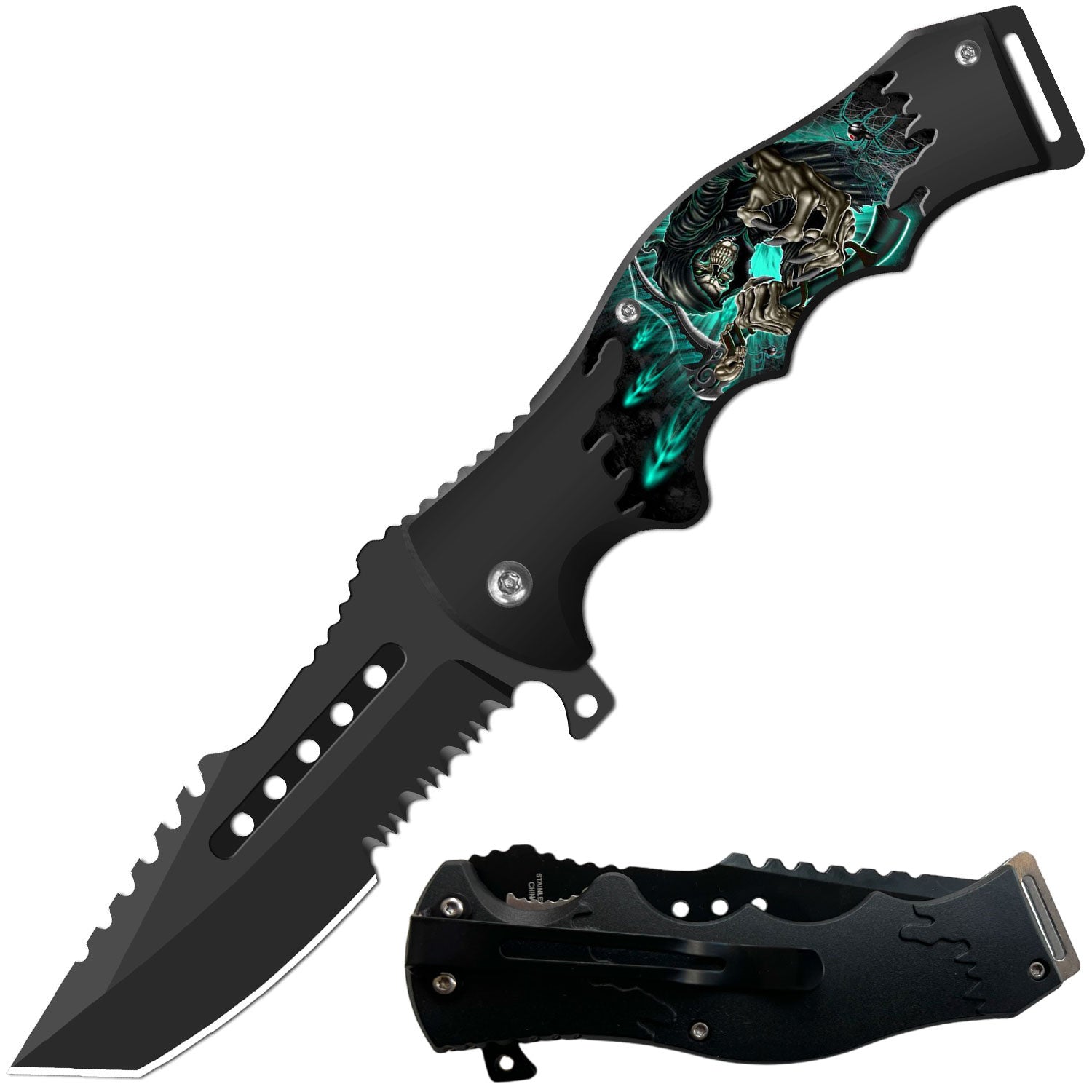 Day Zero Survival 8.5" CSGO-Inspired Spring Assisted Folding Pocket Knife – Multiple Wildlife & Patriotic Designs