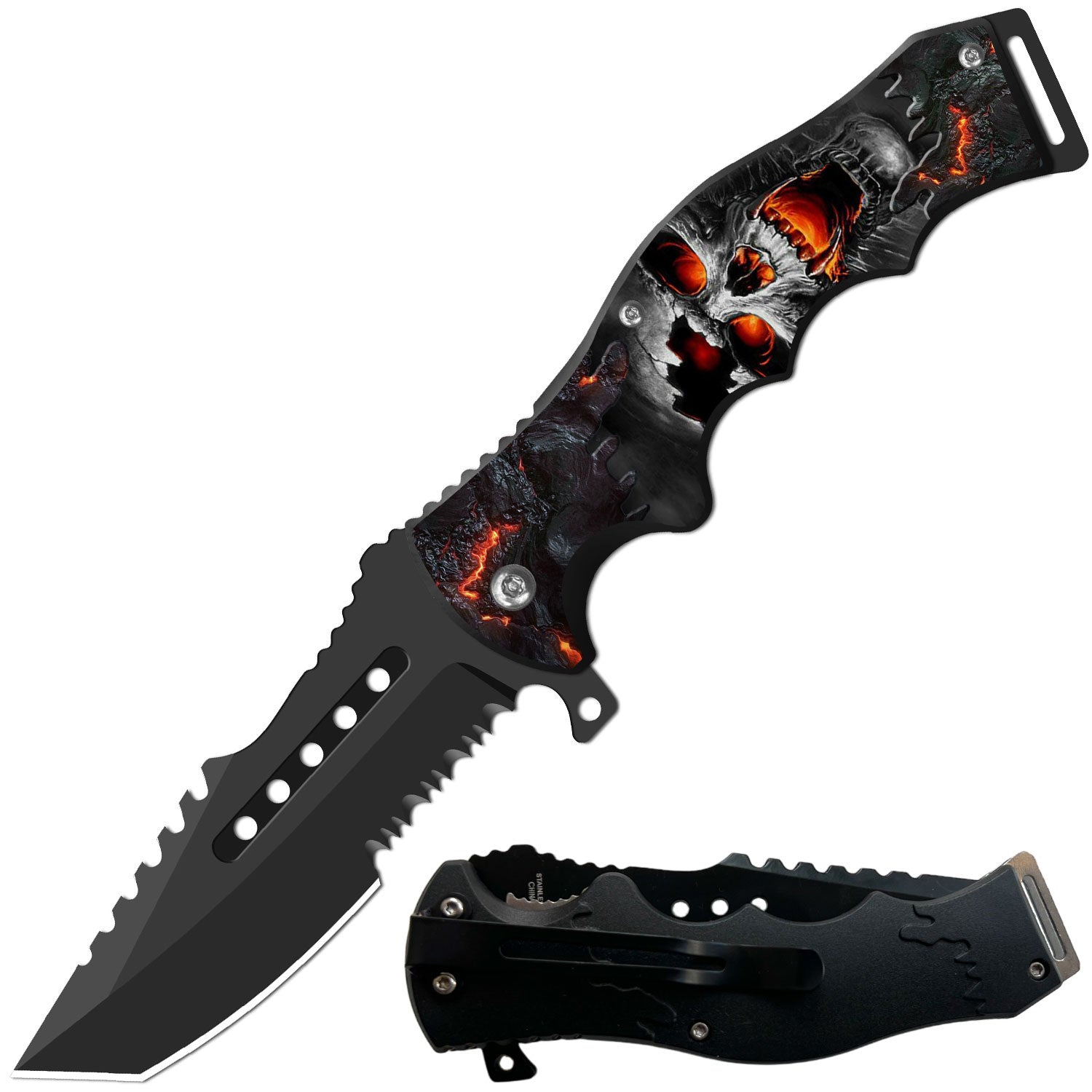 Day Zero Survival 8.5" CSGO-Inspired Spring Assisted Folding Pocket Knife – Multiple Wildlife & Patriotic Designs