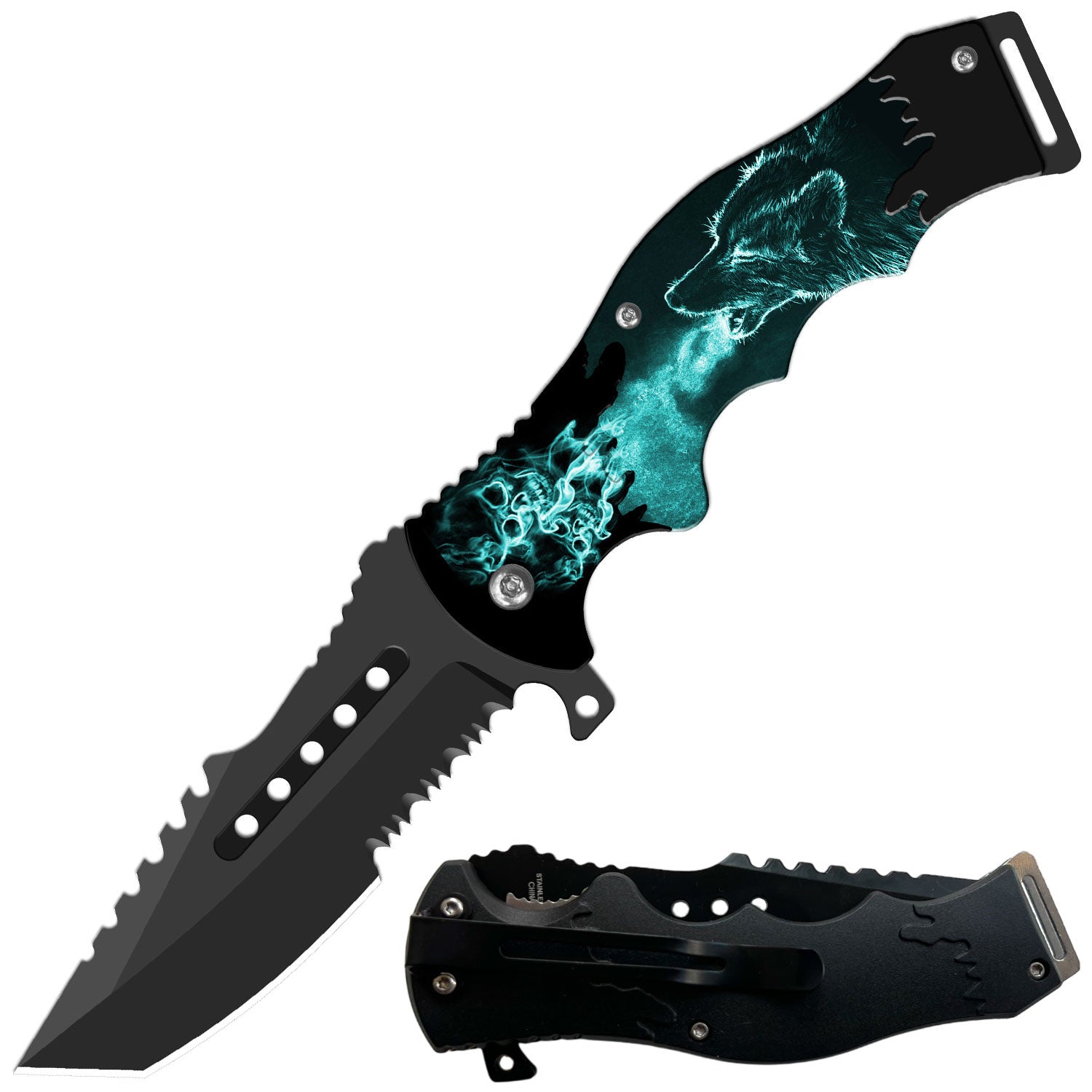 Day Zero Survival 8.5" CSGO-Inspired Spring Assisted Folding Pocket Knife – Multiple Wildlife & Patriotic Designs