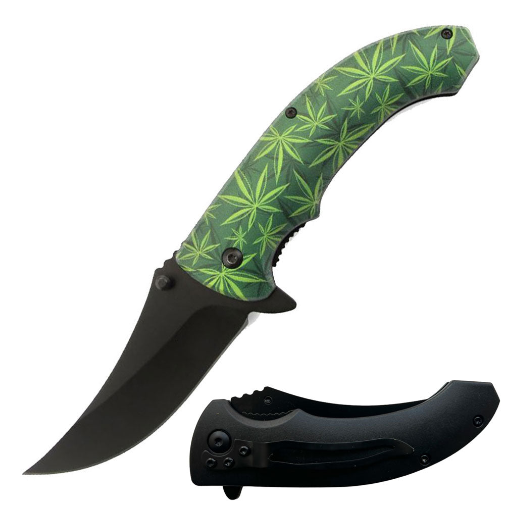 Day Zero Survival 8" Spring Assisted Folding Pocket Knife – Multiple 3D Printed Handle Designs