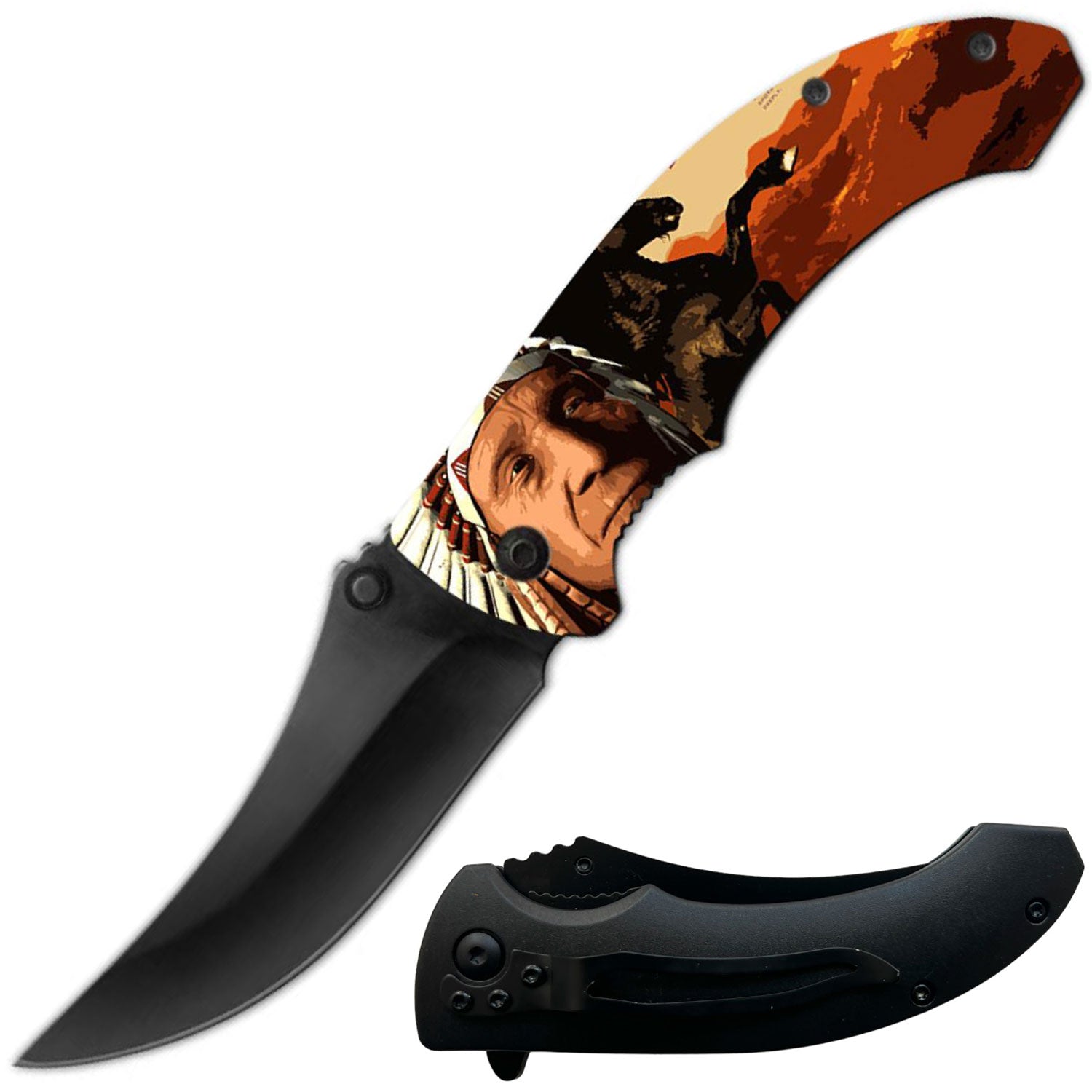 Day Zero Survival 8" Spring Assisted Folding Pocket Knife – Multiple 3D Printed Handle Designs