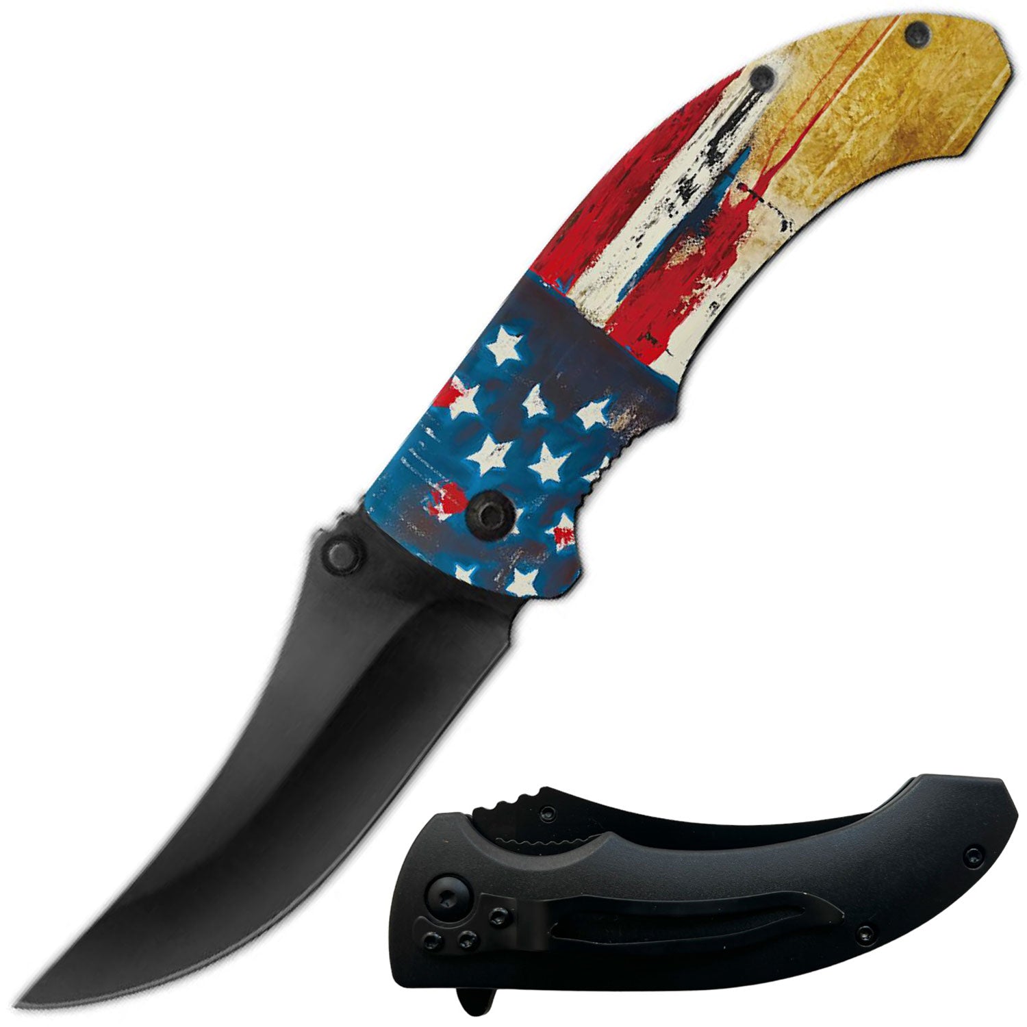 Day Zero Survival 8" Spring Assisted Folding Pocket Knife – Multiple 3D Printed Handle Designs