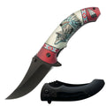 Day Zero Survival 8" Spring Assisted Folding Pocket Knife – Multiple 3D Printed Handle Designs