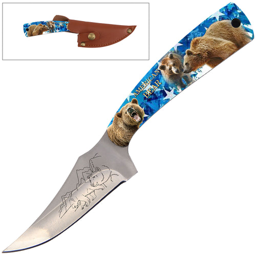 7" Full Tang Fixed Blade Knife - For Hunting, Skinning - Multiple Design Selection