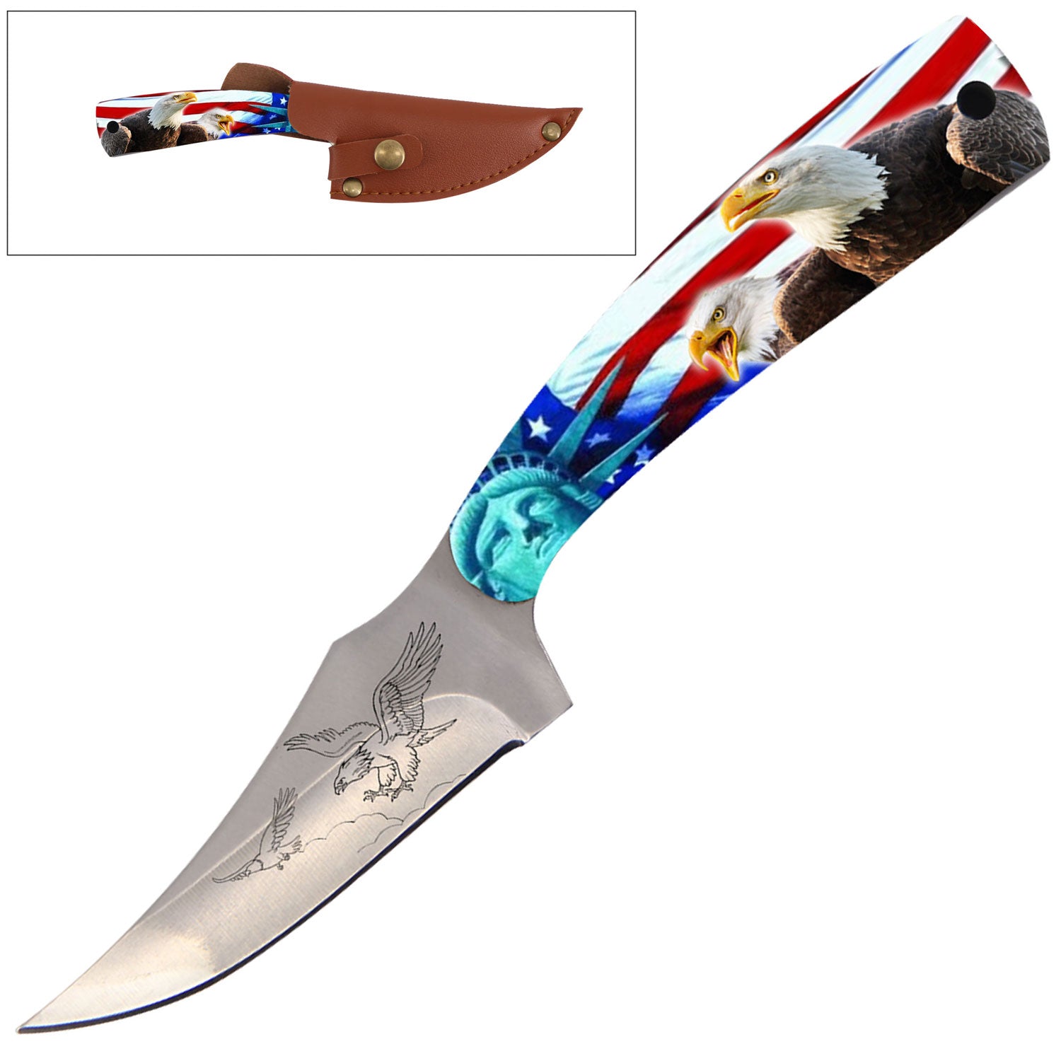 7" Full Tang Fixed Blade Knife - For Hunting, Skinning - Multiple Design Selection