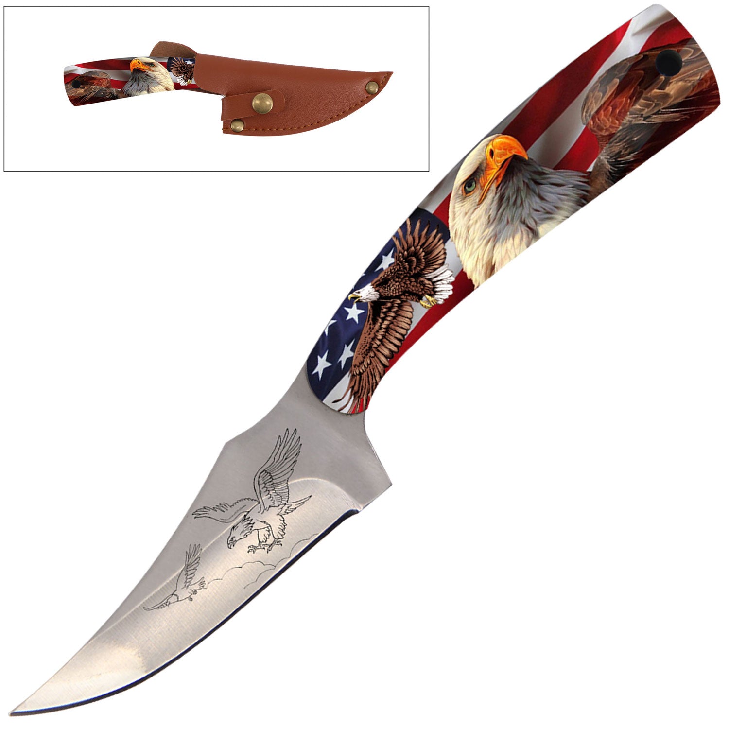 7" Full Tang Fixed Blade Knife - For Hunting, Skinner - Multiple Design Selection